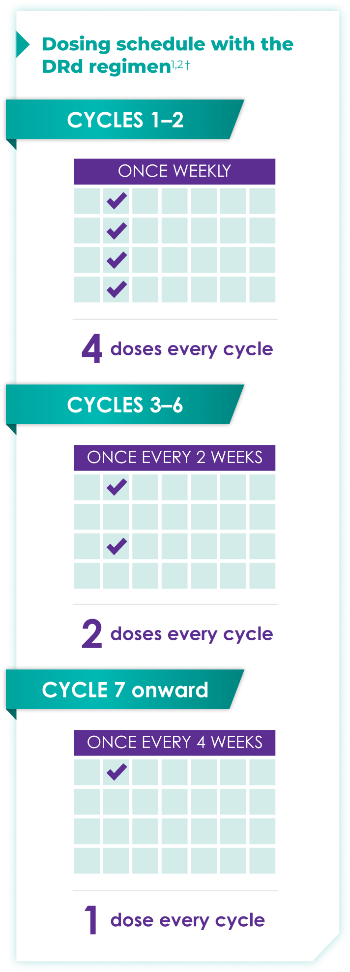 Chart showing relapsed DRd dosing schedule