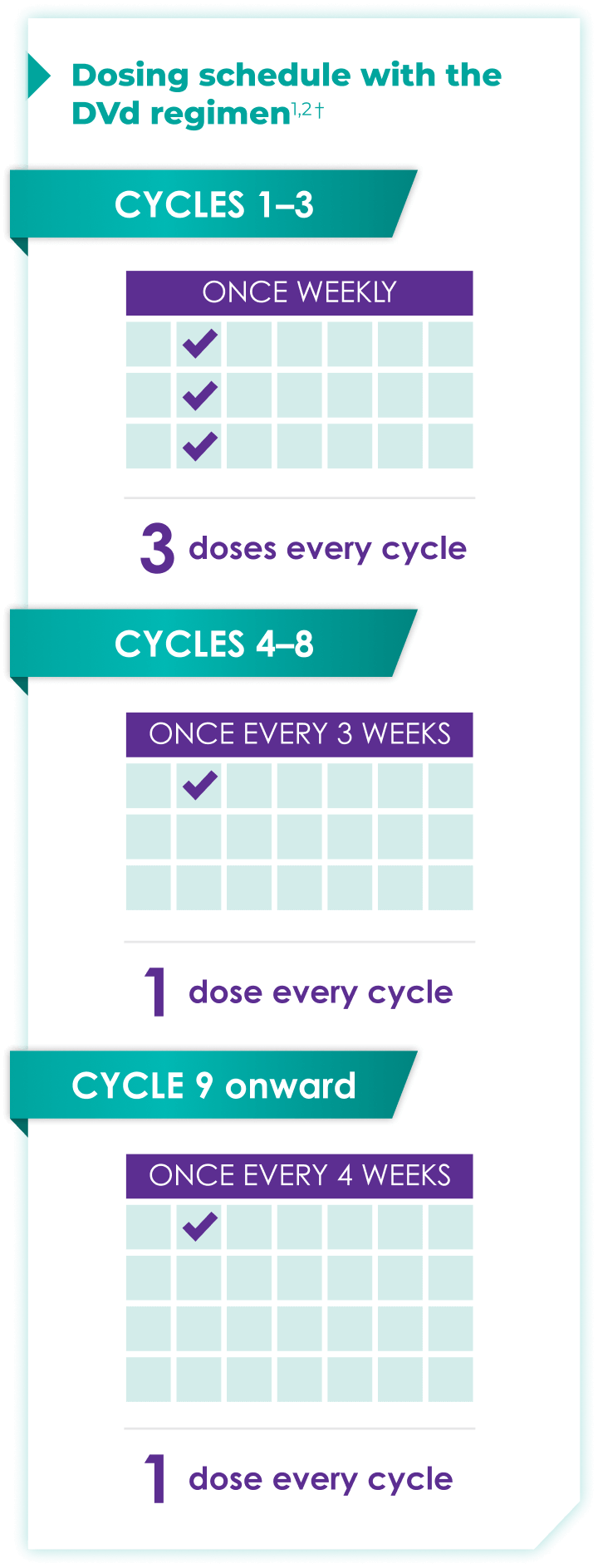 Dosing schedule with the DVd regimen
