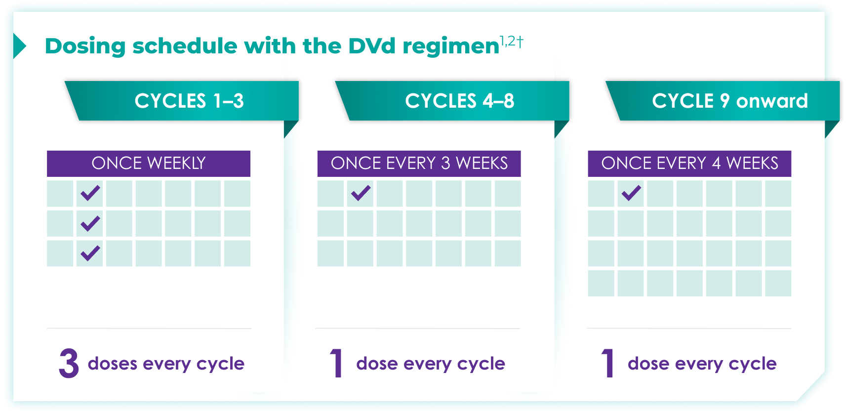Chart showing DVd dosing regimen